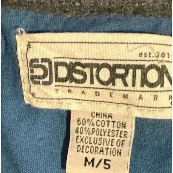 Distortion Boys Med. Blue Long Sleeve Dinosaur Print Shirt - Picture 3 of 3